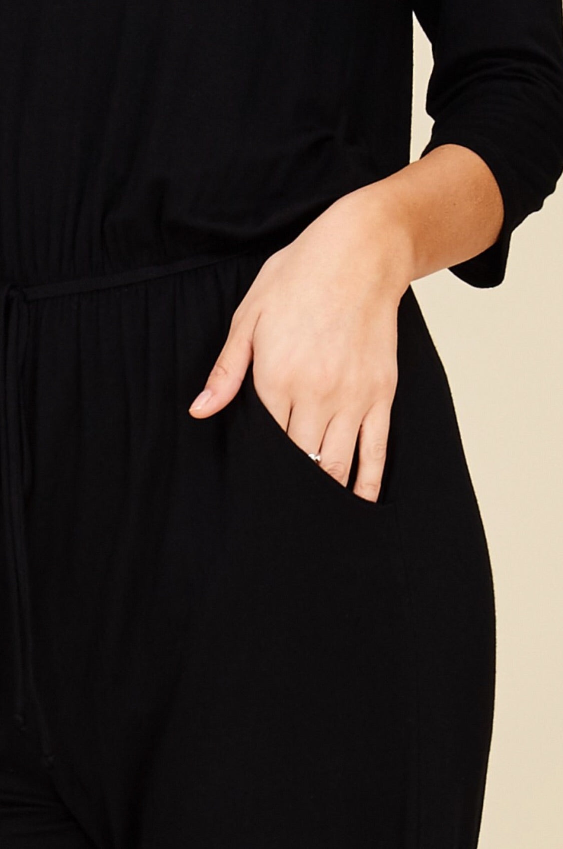 MELLOW Boat Neck Smock Waist Jumpsuit