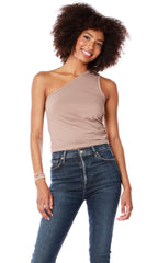 BOBI One~Shoulder IDYLLIC Shirred Tank