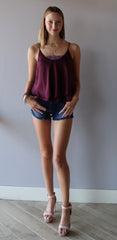 Free People TURN IT ON Sequin Bandeau Layered Satin Cami Top