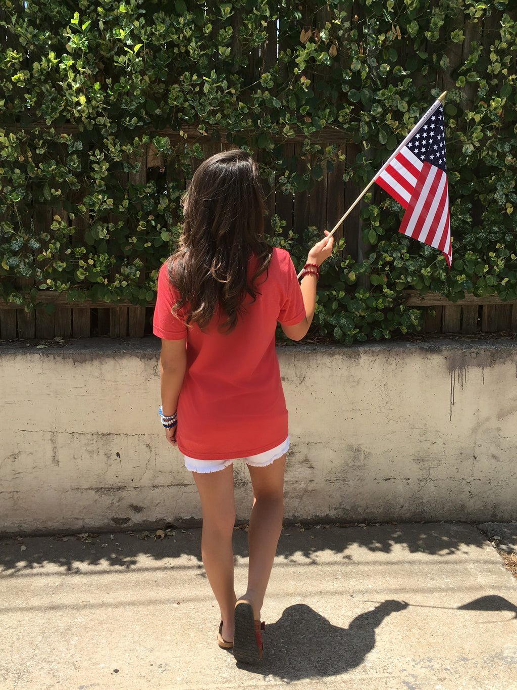 OKLA AMERICAN PROUD Red Triblend V-Neck Tee Top