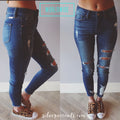 WORLDWIDE MidRise Distress AnkleRub Stretch Skinny Jean
