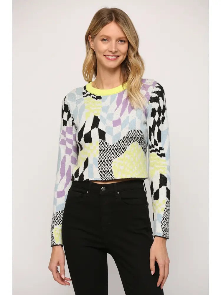 ADOBE GraphicPrint WaistCrop Sweater