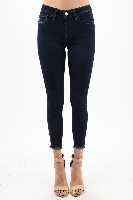 MESMERIZE Curvy Ankle Zip Skinny Jeans