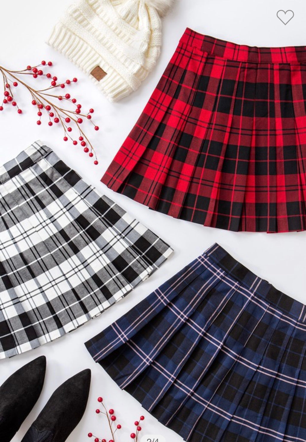 LoveTree! EMILY Plaid Pleated Skirt