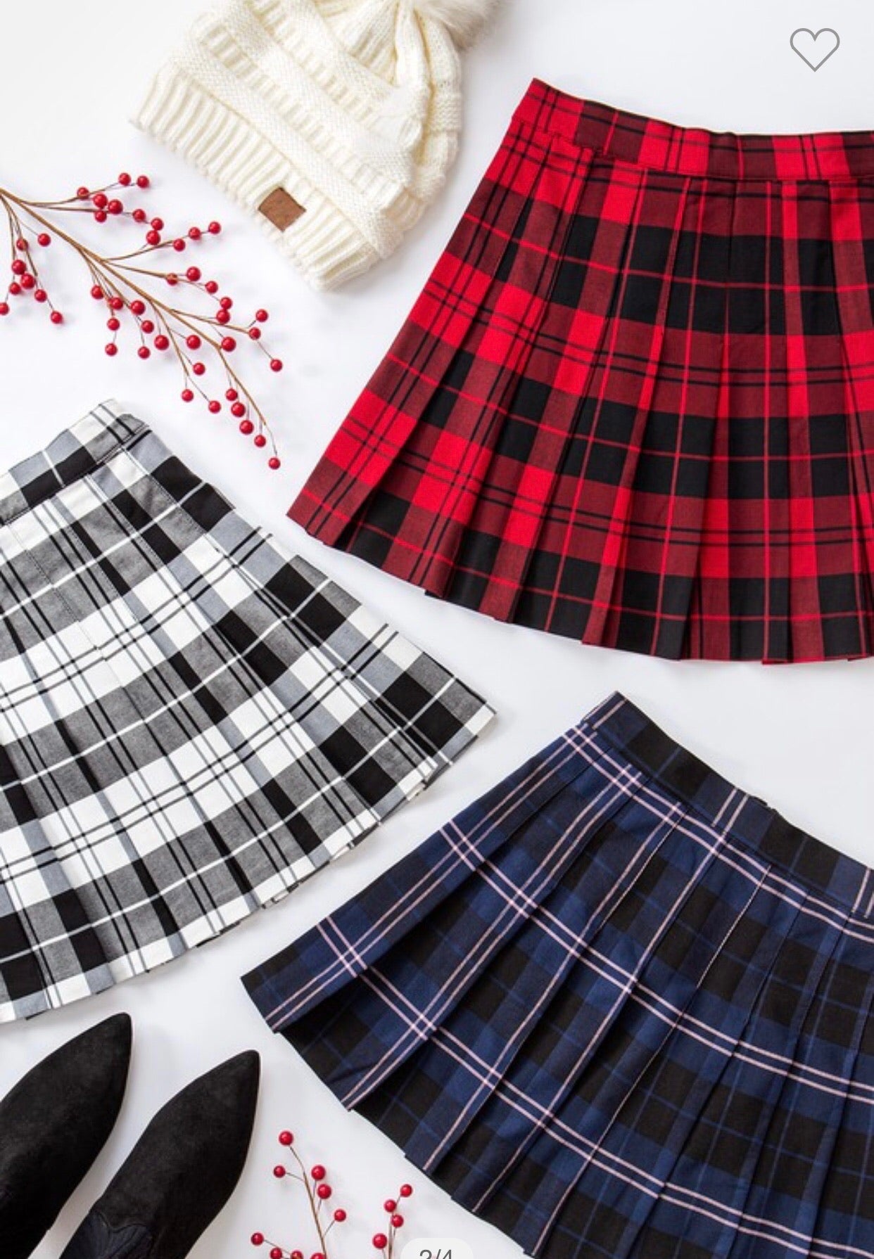 LoveTree! EMILY Plaid Pleated Skirt