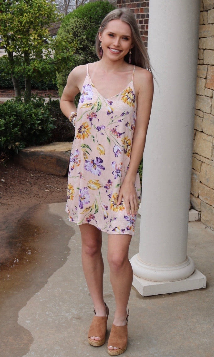 ABBOTT Floral Leopard Embossed Racer Back Sundress