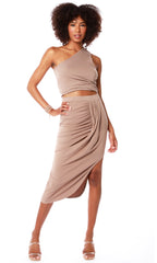 BOBI Asymmetrical ZADIE Pleat Modal Skirt