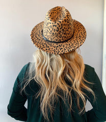 Leopard Print Panama WideBrim Hat