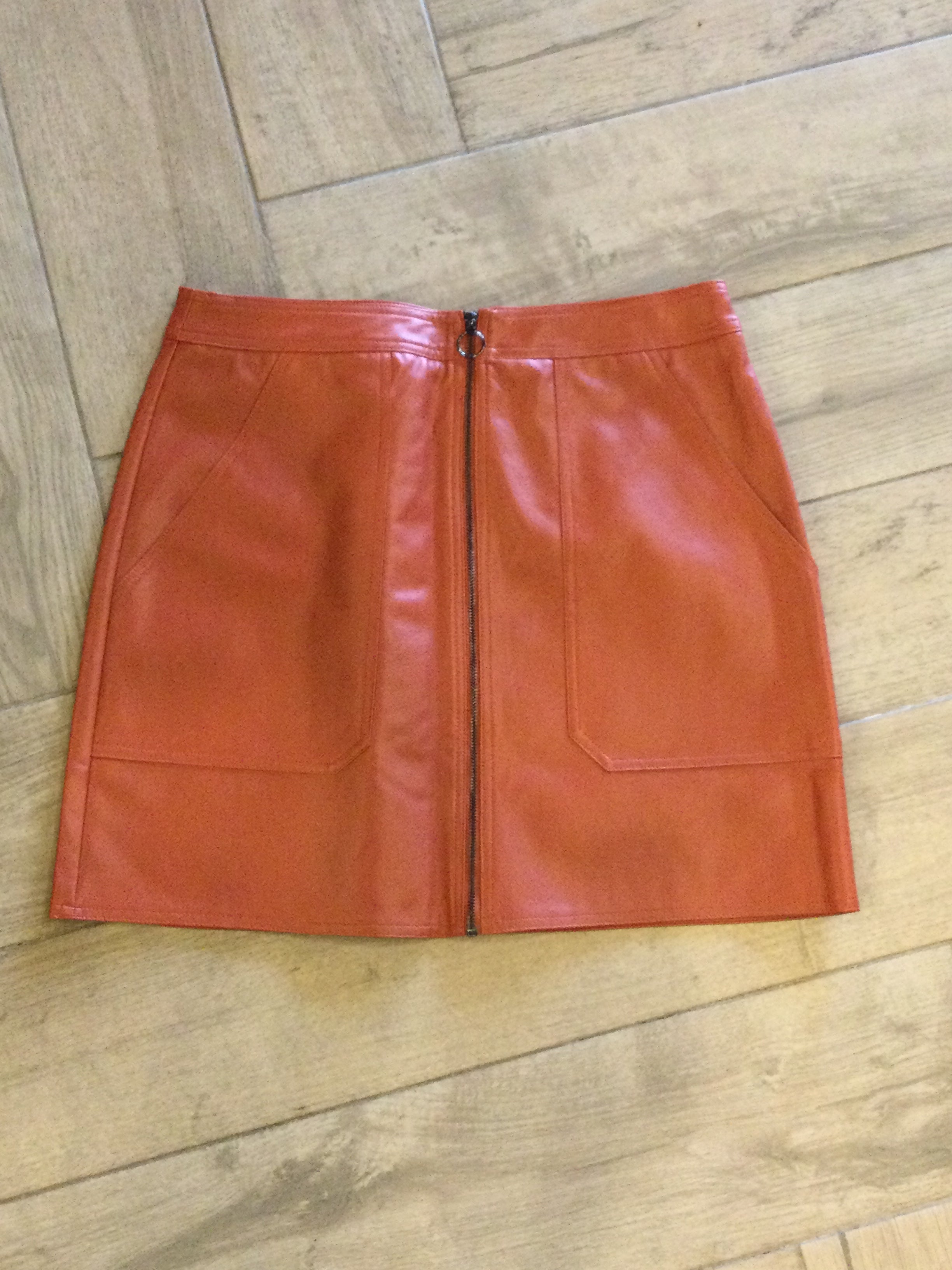 GLAM! PARAMOUNT ZipFront VeganLeather Skirt