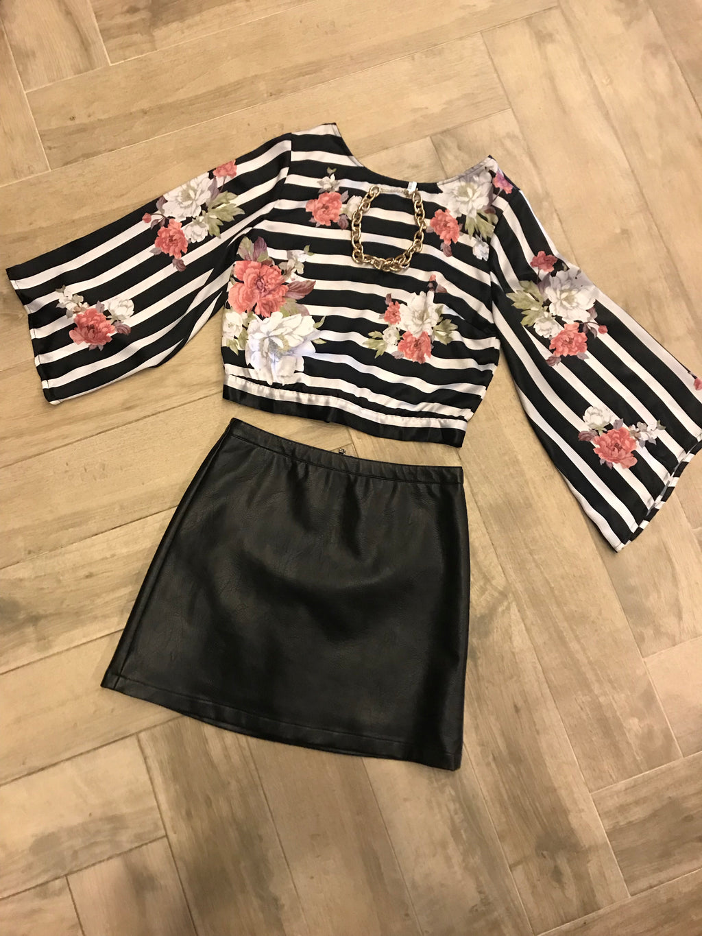 MAISONETTE Stripe Floral Strappy Back Top