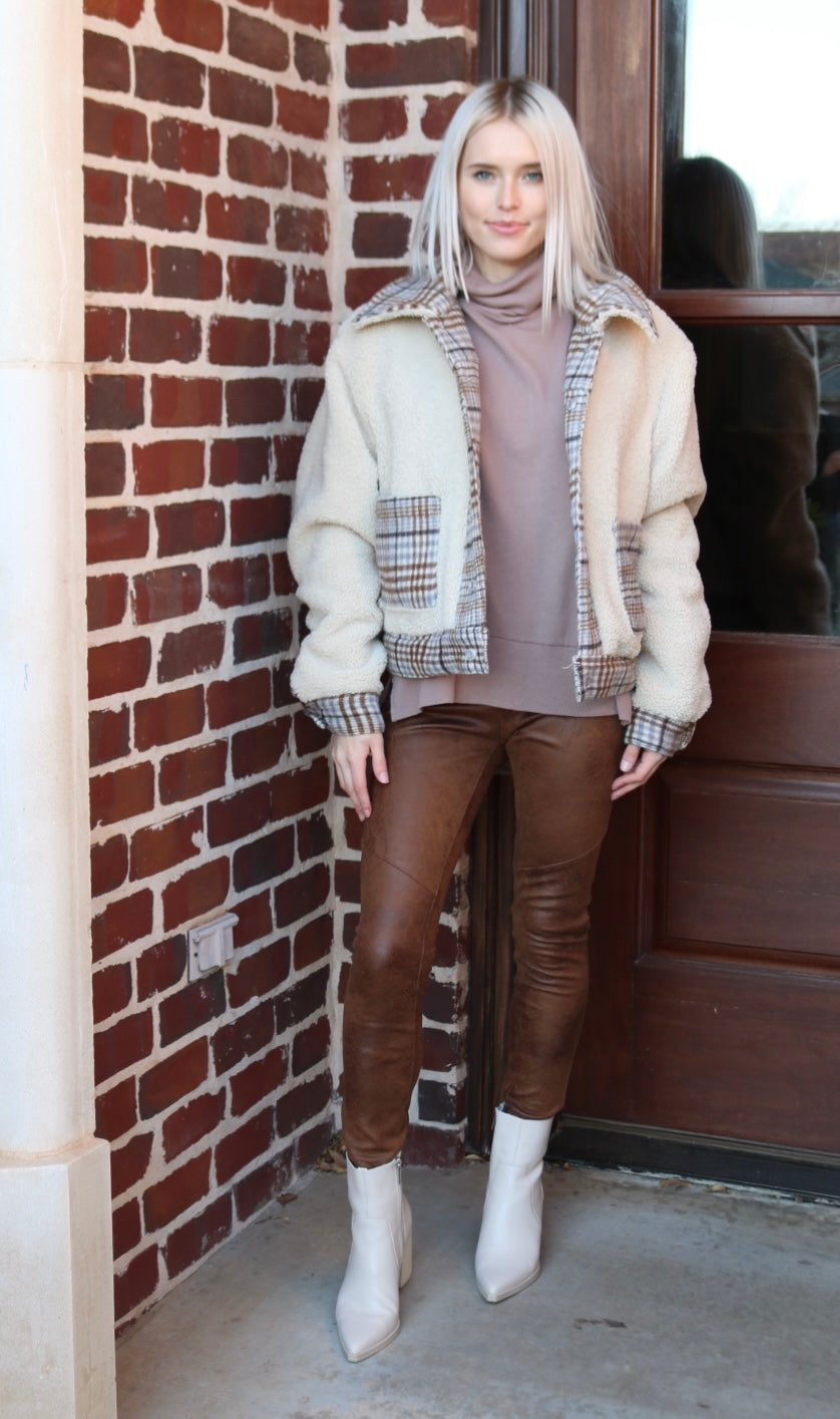 OAT Reversible LEGIT Plaid/Sherpa Trucker Jacket