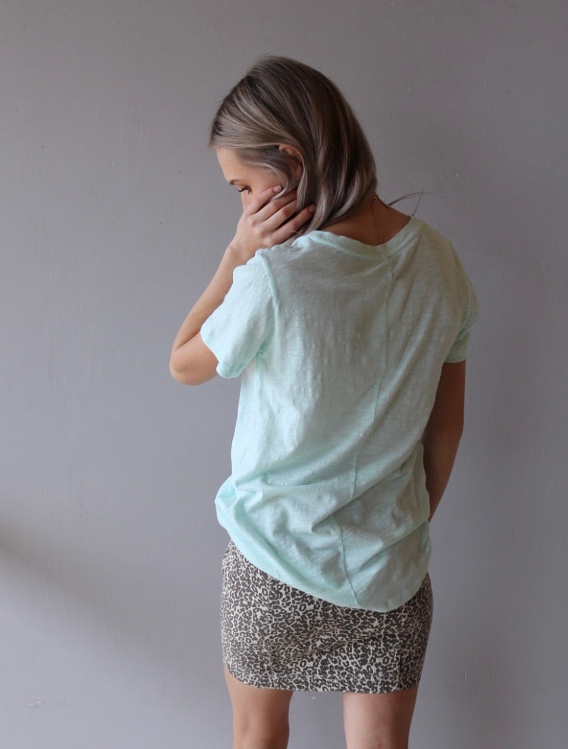 BOBI Slub Jersey BECKHAM RawSeam HiLo ScoopNeck Top