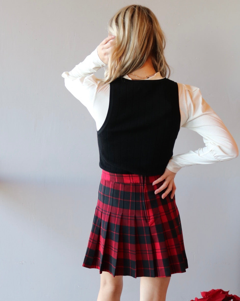 LoveTree! EMILY Plaid Pleated Skirt