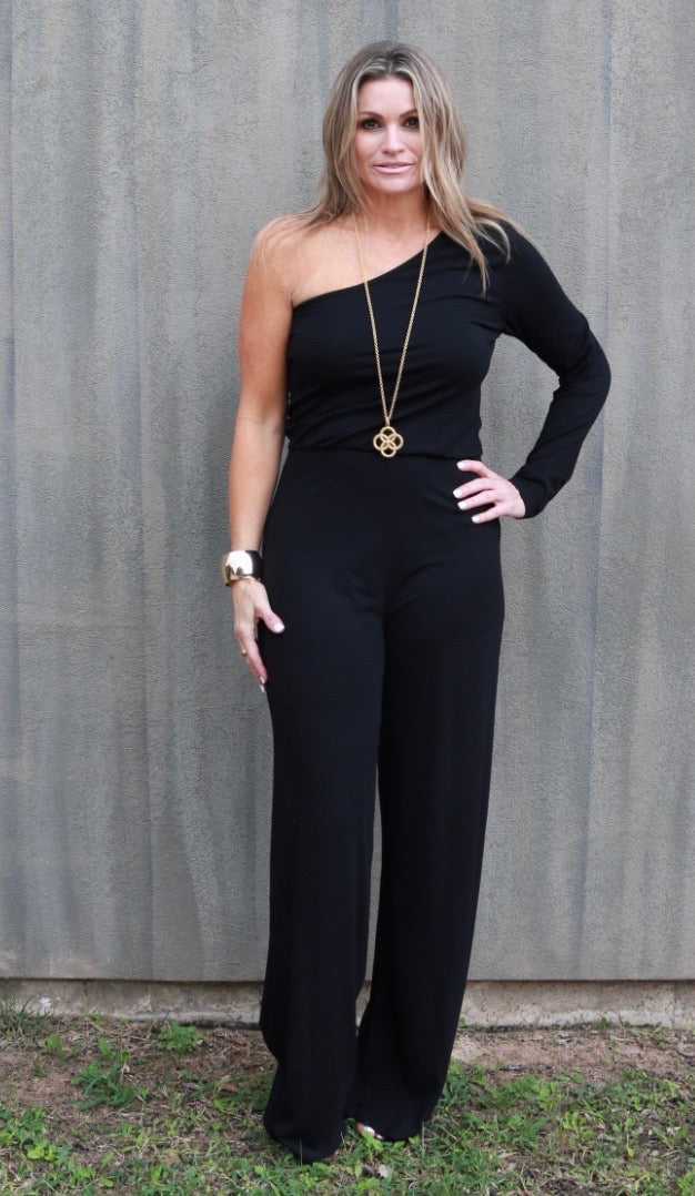 BOBI OneShoulder ELITE Modal Jersey Jumpsuit Pant Romper