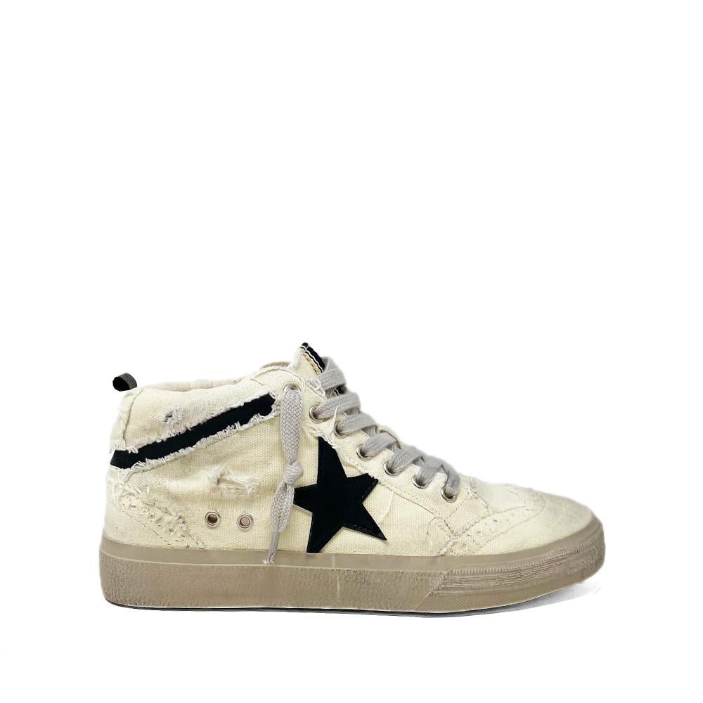 SHUSHOP MidTop PAULINA Distressed Star Sneaker