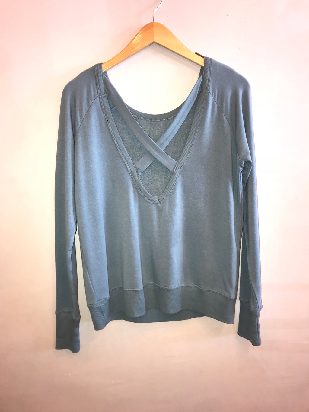 BOBI Supersoft French Terry STAND BY U Thumbhole Strappy Back Top