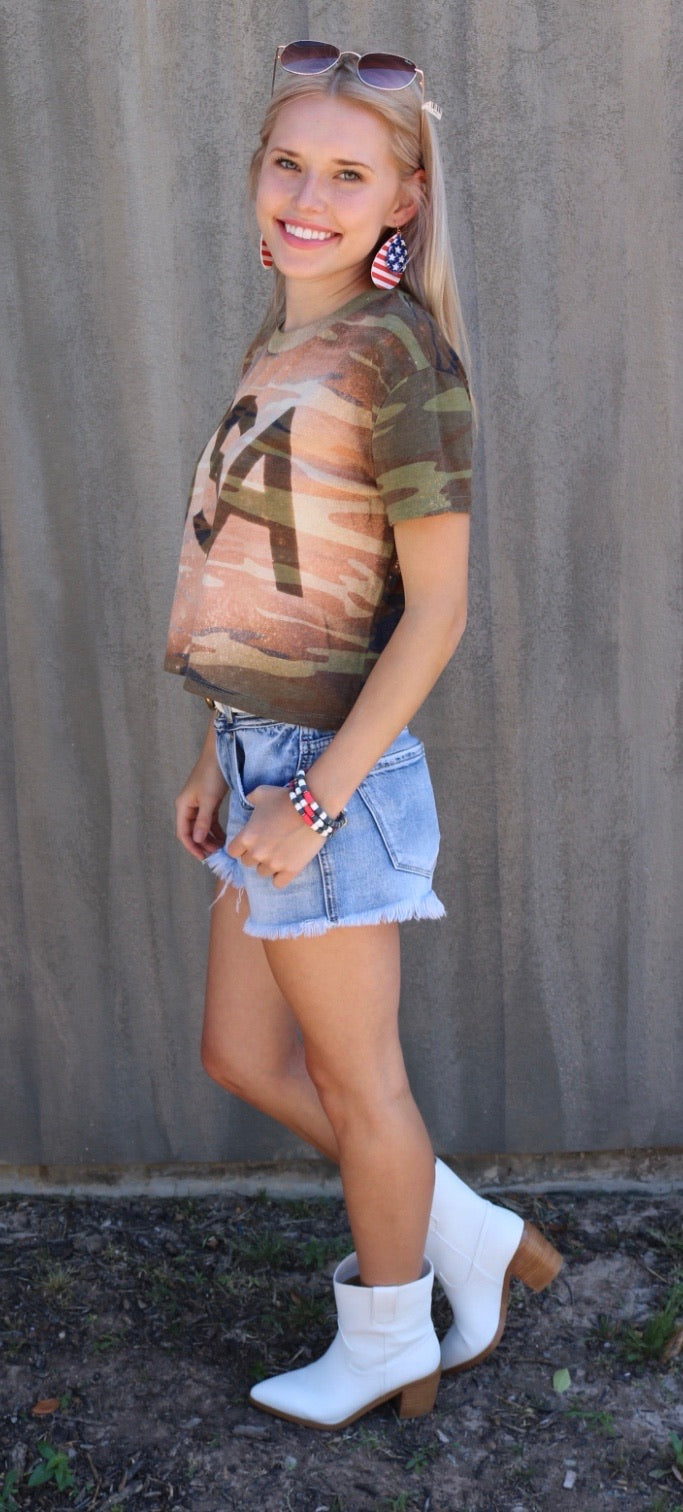 MH Patriotic Tie Dye Crop Tee