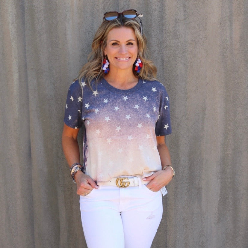 MH Patriotic Tie Dye Crop Tee