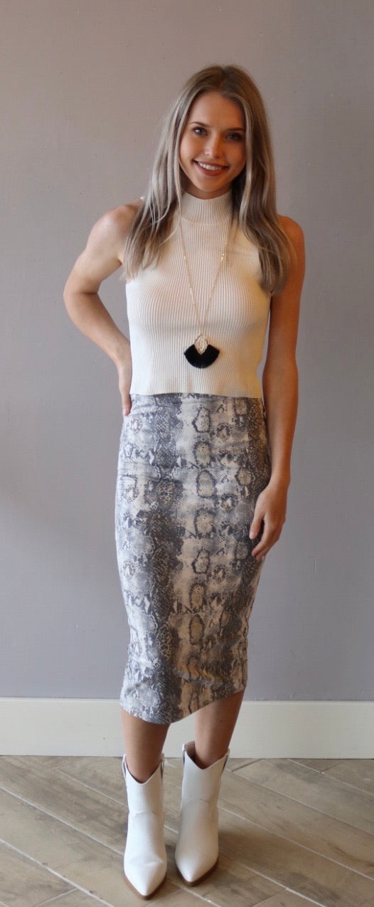 LESSONS MockNeck RibKnit Sleeveless Top