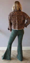PRIMITIVE Leopard Crop FrayHem Denim Jacket