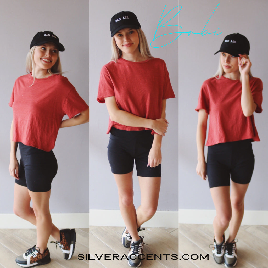 BOBI WaistCrop MARVEL SlubJersey Tee Top