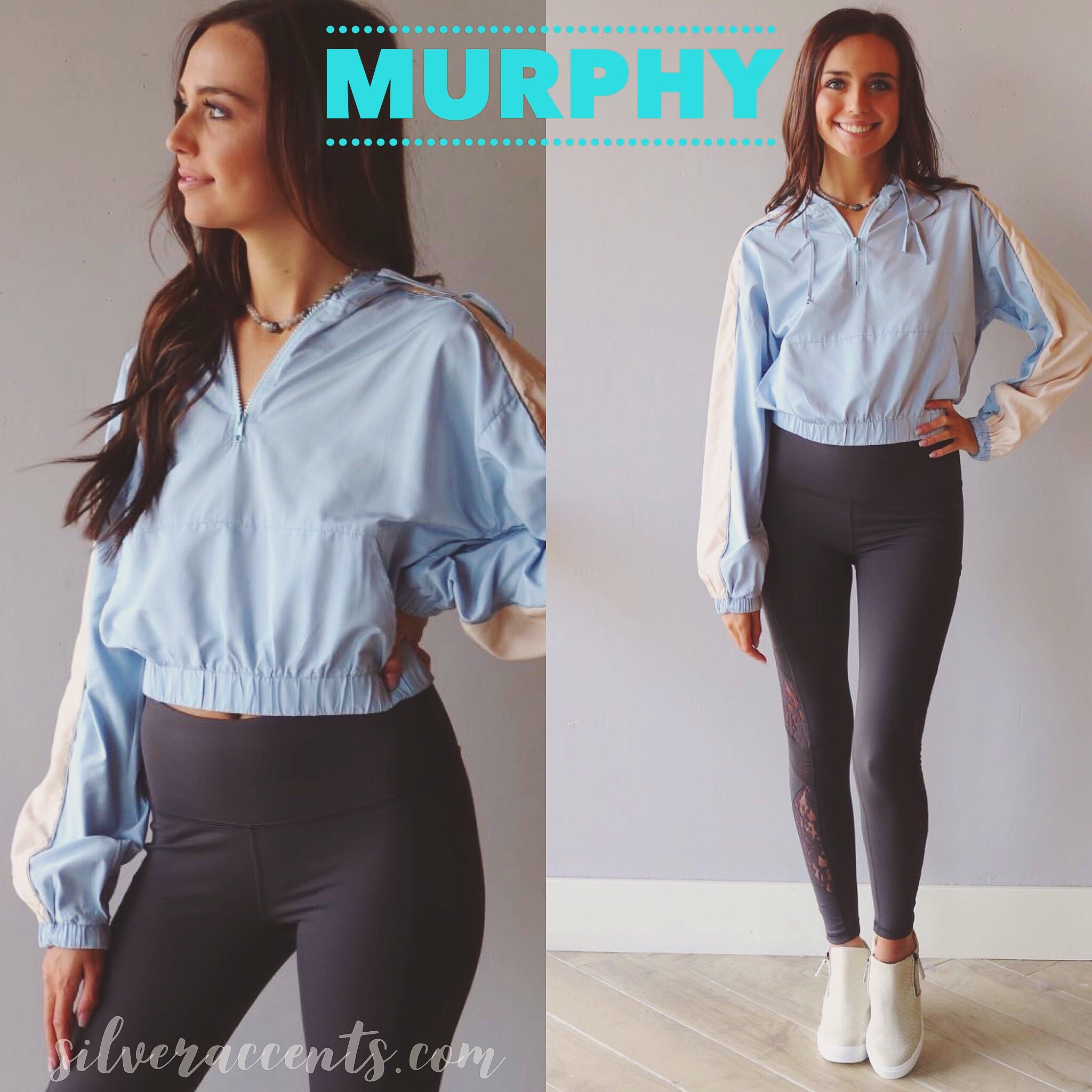 MURPHY ColorBlock WaistCrop Windbreaker Jacket