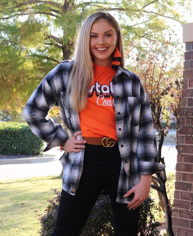 GAMEDAY COUTURE Throw Back VARSITY VIBES Oklahoma State Top