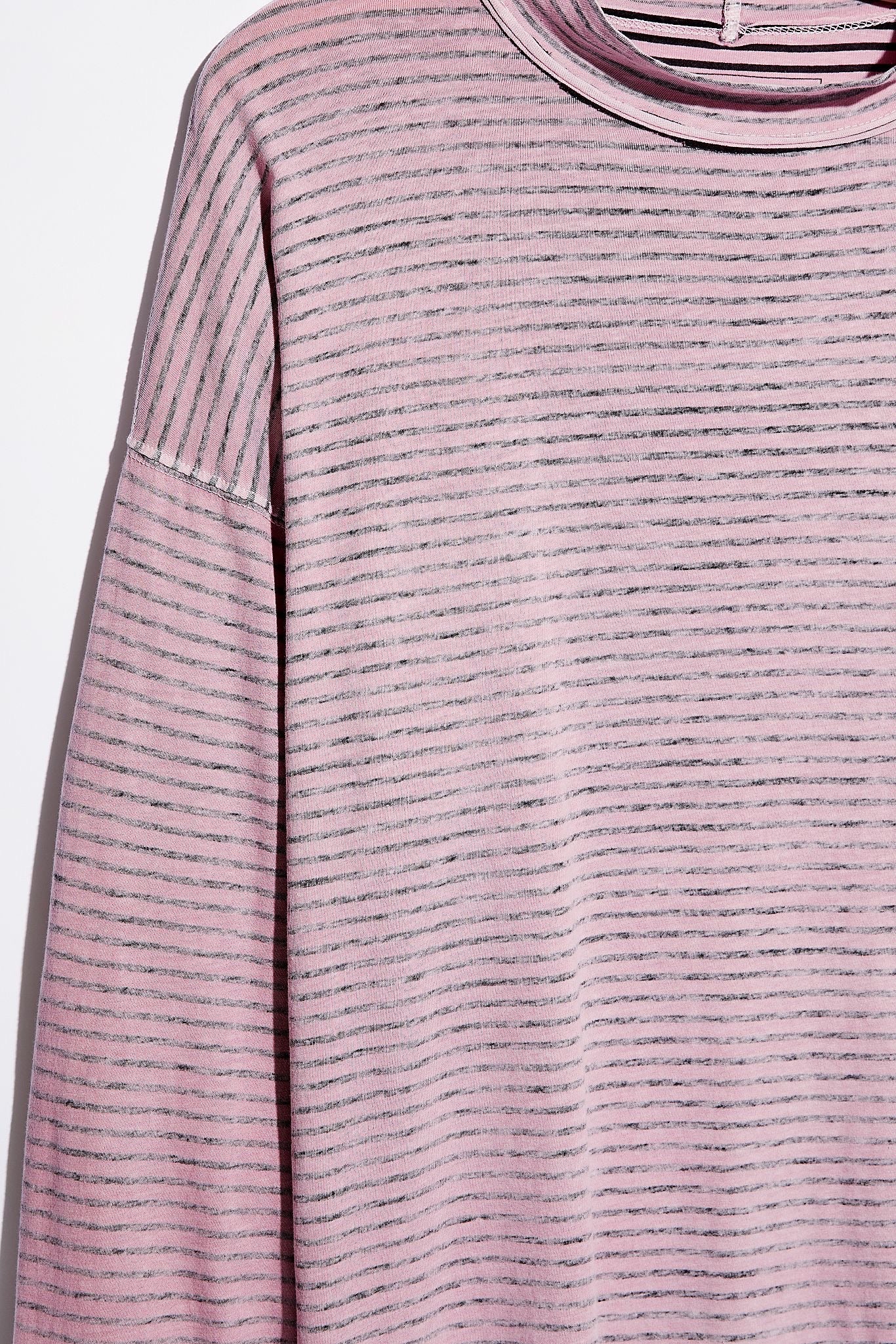 FREE PEOPLE Oversize Stripe BE FREE MockNeck Tunic Top