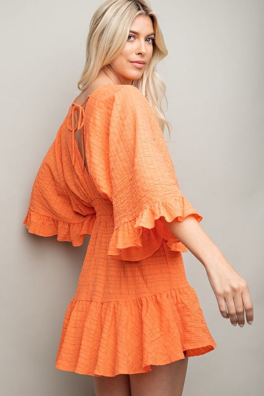 Surplice WARRANT VNeck Ruffle Skirt Dress