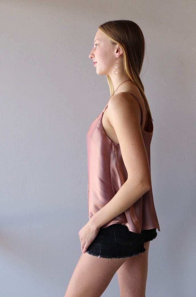 FREE PEOPLE Metallic SHIMMY SHIMMY OneShoulder Cami Top