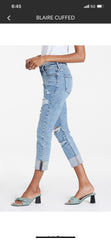 DEAR JOHN HiRise BLAIRE Cuffed FrayHem Jeans