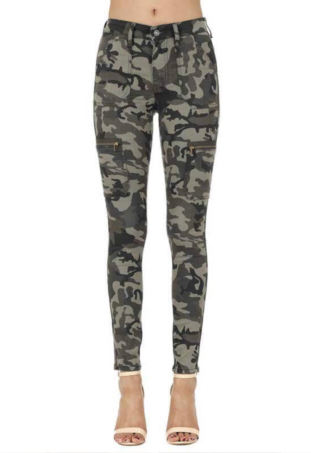 KC REMINGTON High Rise Camo Print Jeans
