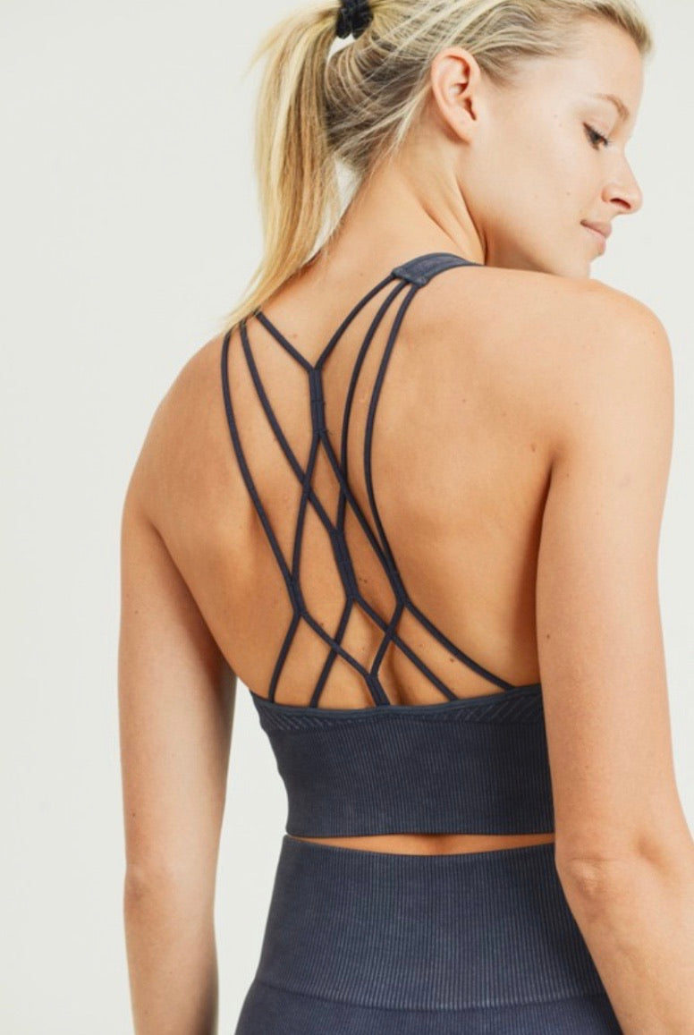 AT THE CORE MineralWash StrappyBack Long Sports Bra