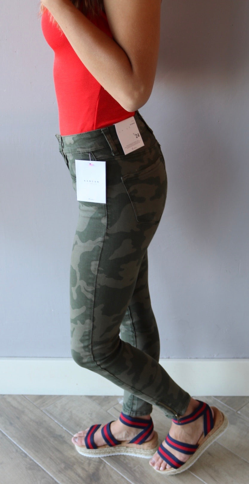KANCAN HiRise FATIGUES Camo AnkleZip Skinnies