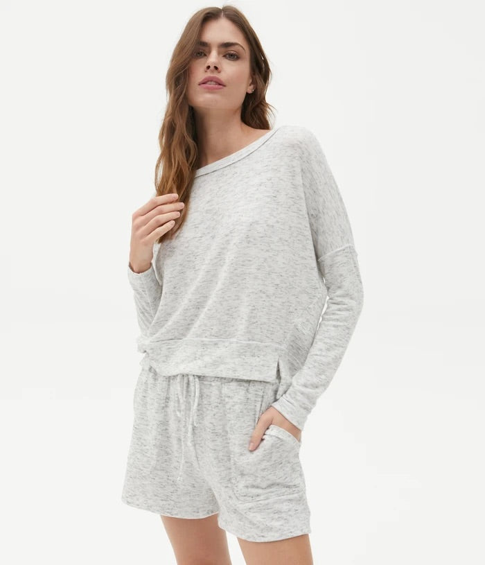 MICHAEL STARS Staggered Hem KIARA Madison BrushKnit Top