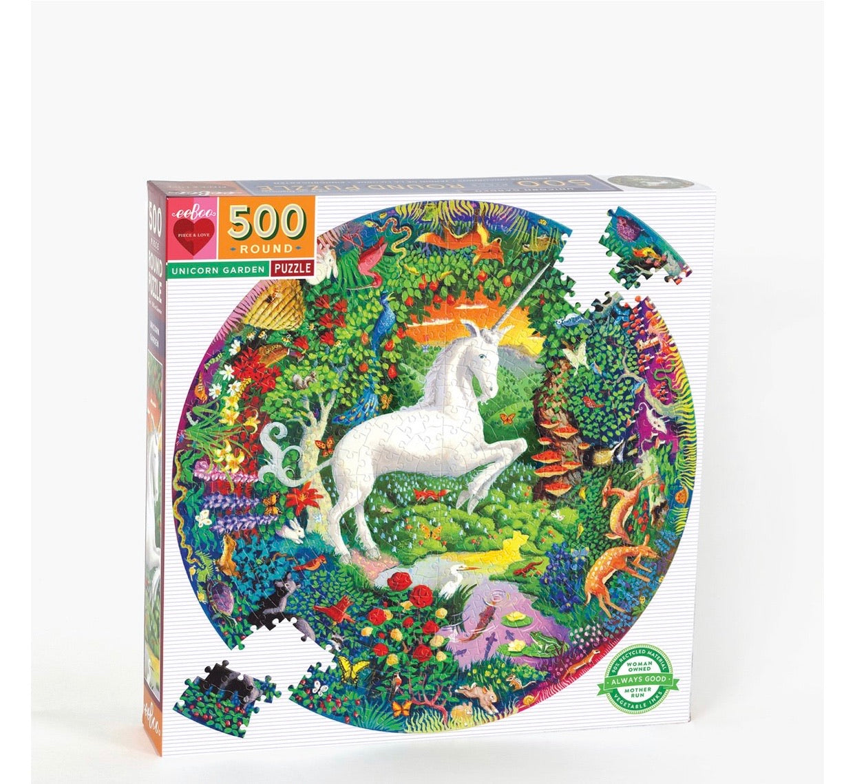 EEBOO Piece & Love 500 Pc ROUND Puzzle