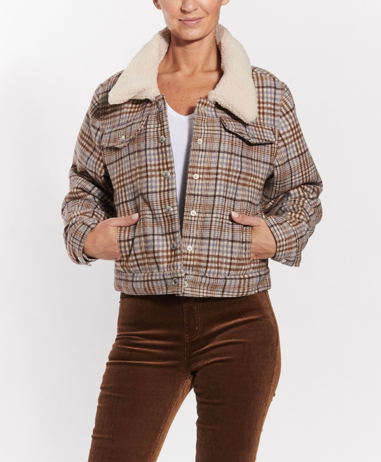 OAT Reversible LEGIT Plaid/Sherpa Trucker Jacket