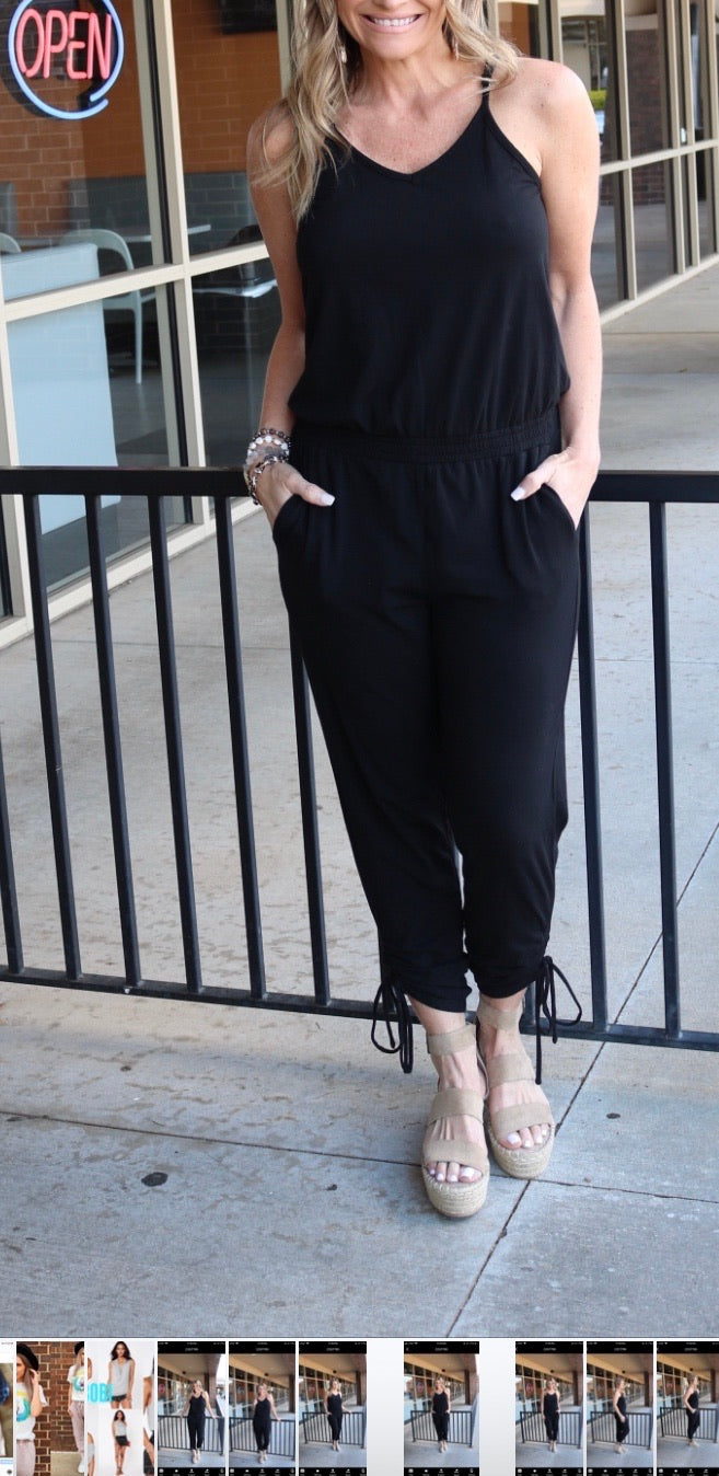 BOBI Supreme Jersey PINOT Cami Shirred Leg Jumpsuit