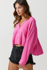 INTENTIONS Gauze ButtonDown Top