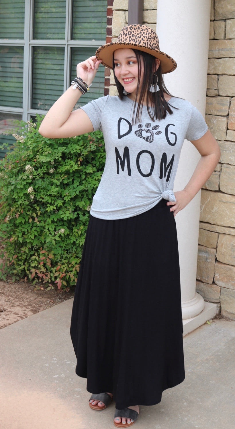 Zutter DOG MOM Crew Neck Graphic Tee Top