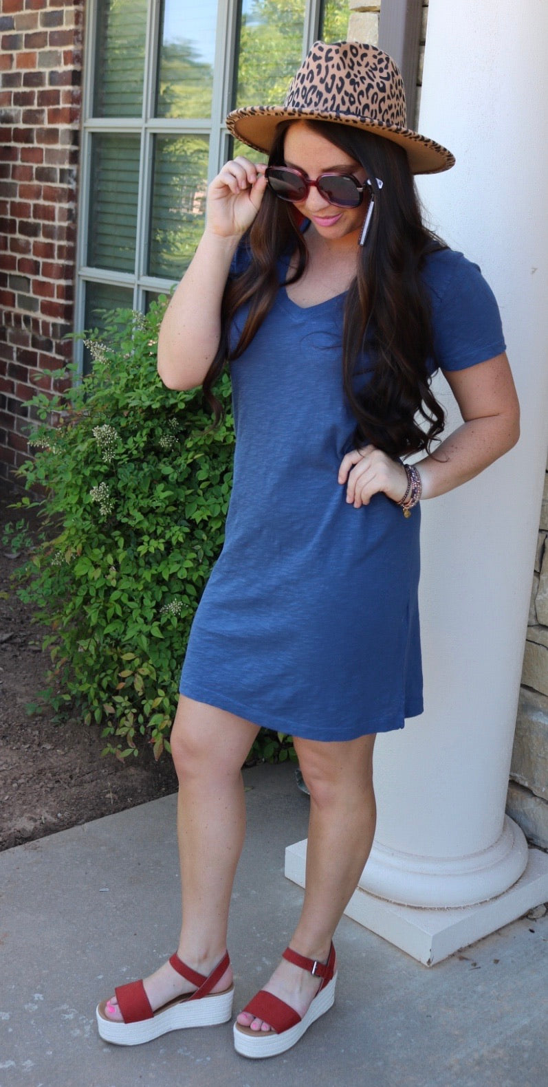 BOBI V-Neck BOURNE RawHem T-Shirt Dress