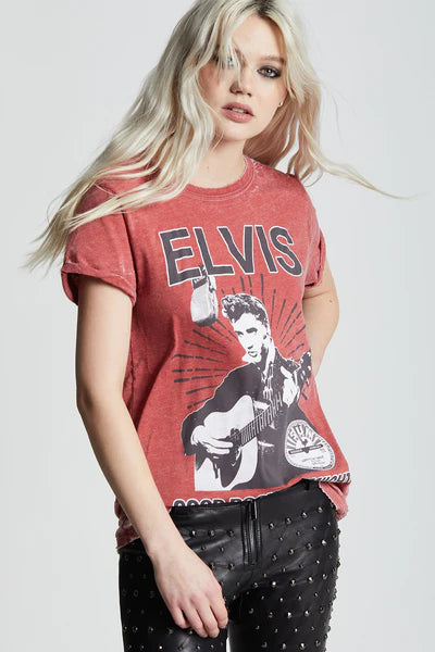 *RECYCLED KARMA Burnout ELVIS Good Rockin Tonight ShortSleeve Tee