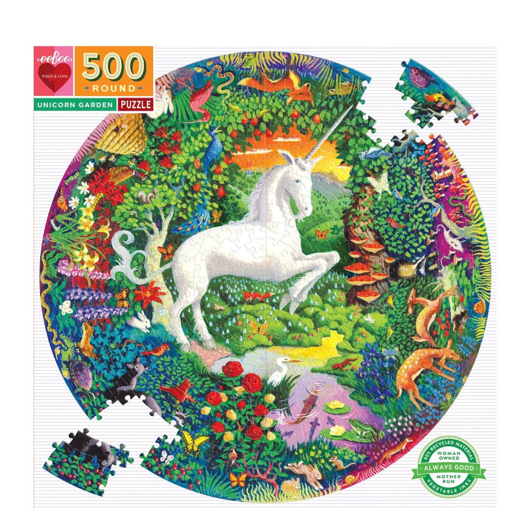 EEBOO Piece & Love 500 Pc ROUND Puzzle
