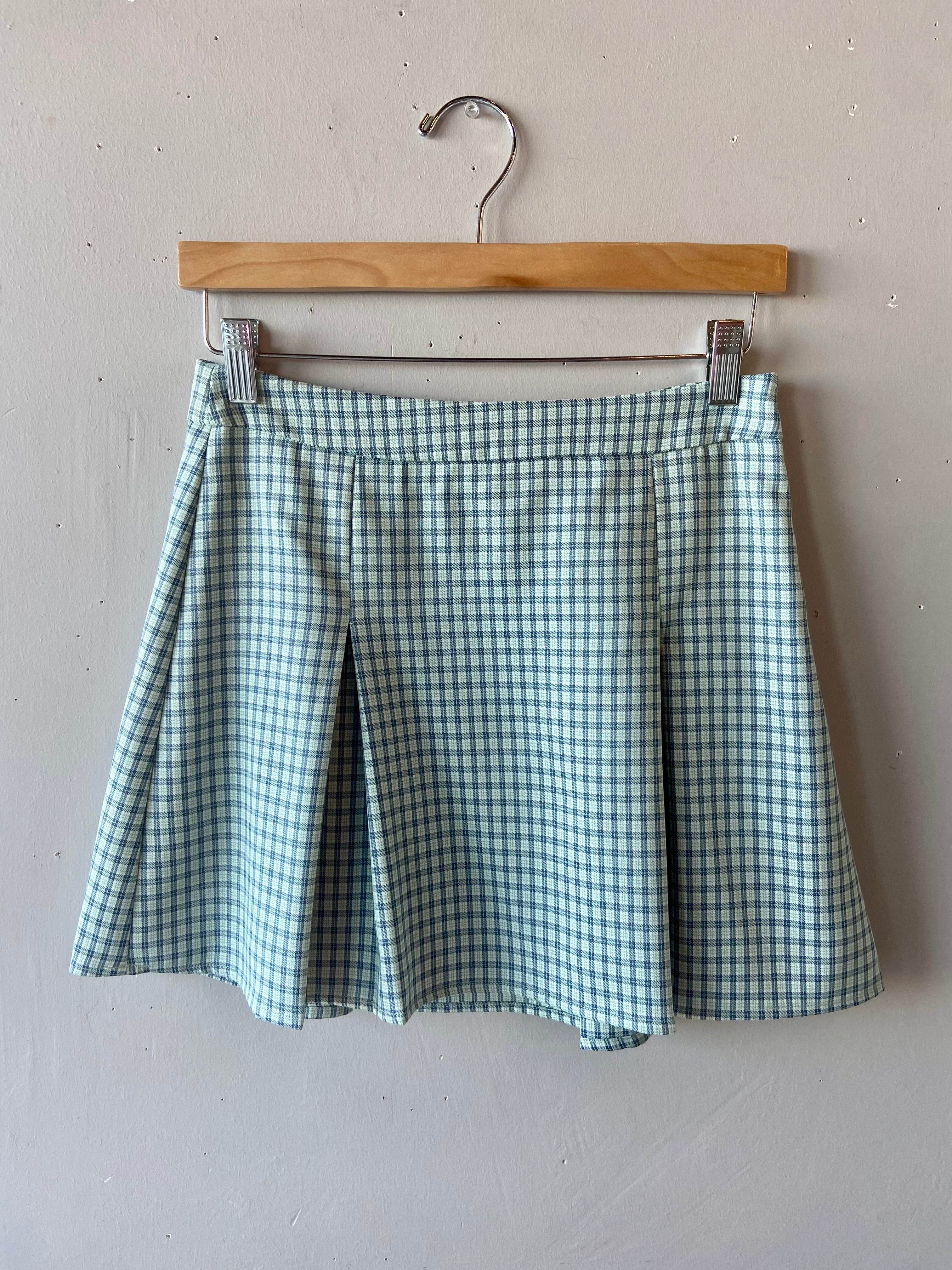 PREPPED Pleated Plaid Mini Skirt