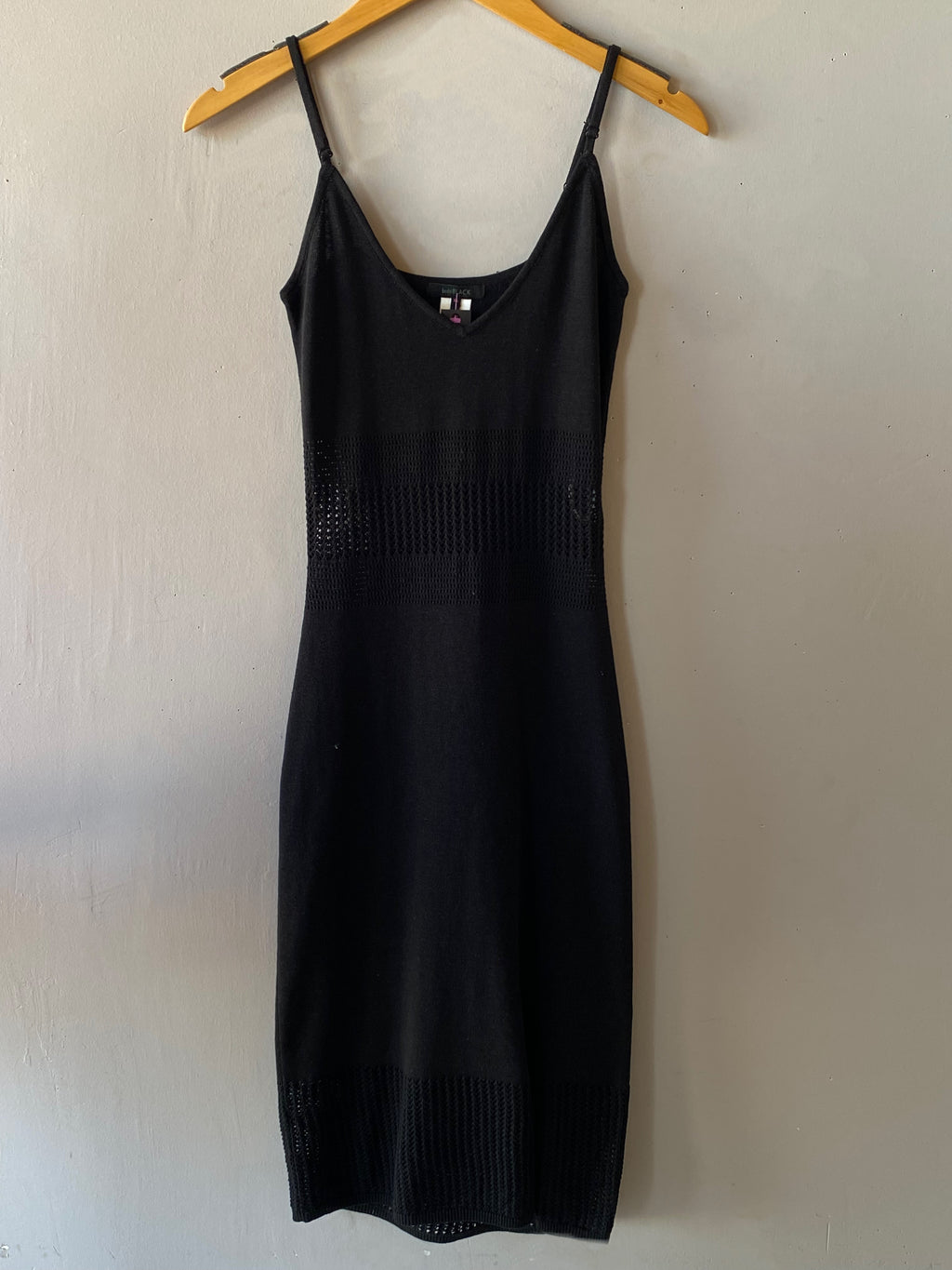 *BOBI BLACK Crocheted HEIGHTS Midi Dress