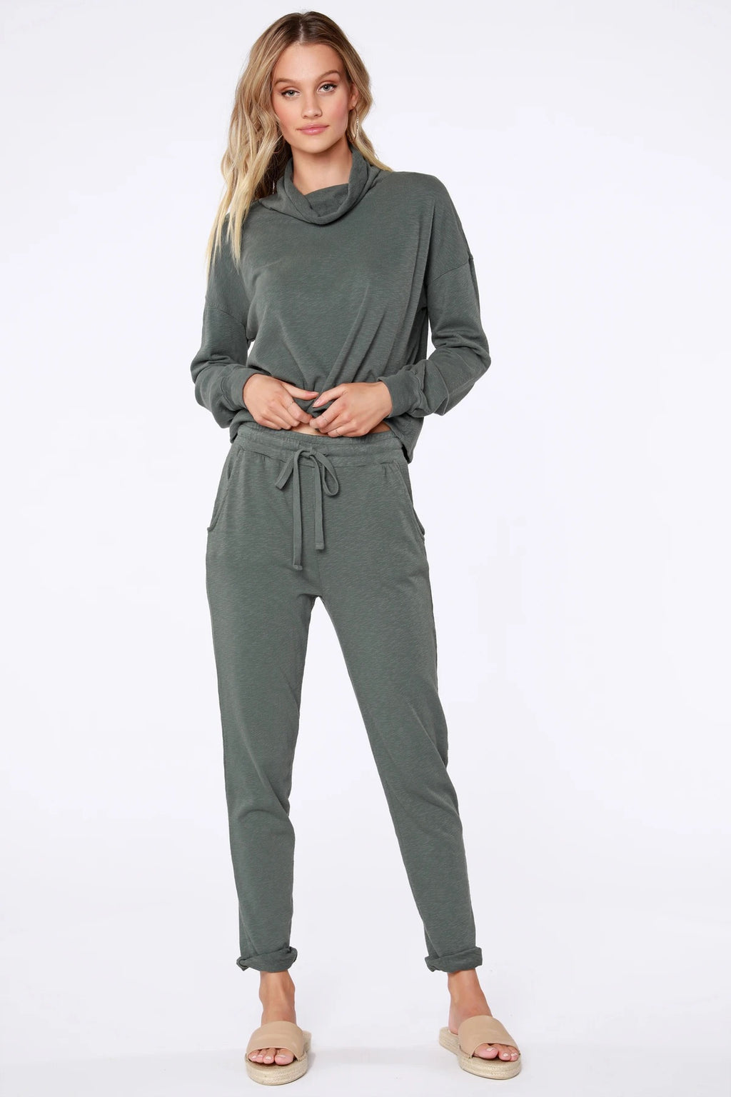 BOBI Sustainable Terry SlubKnit BALLOT ElasticWaist Pant
