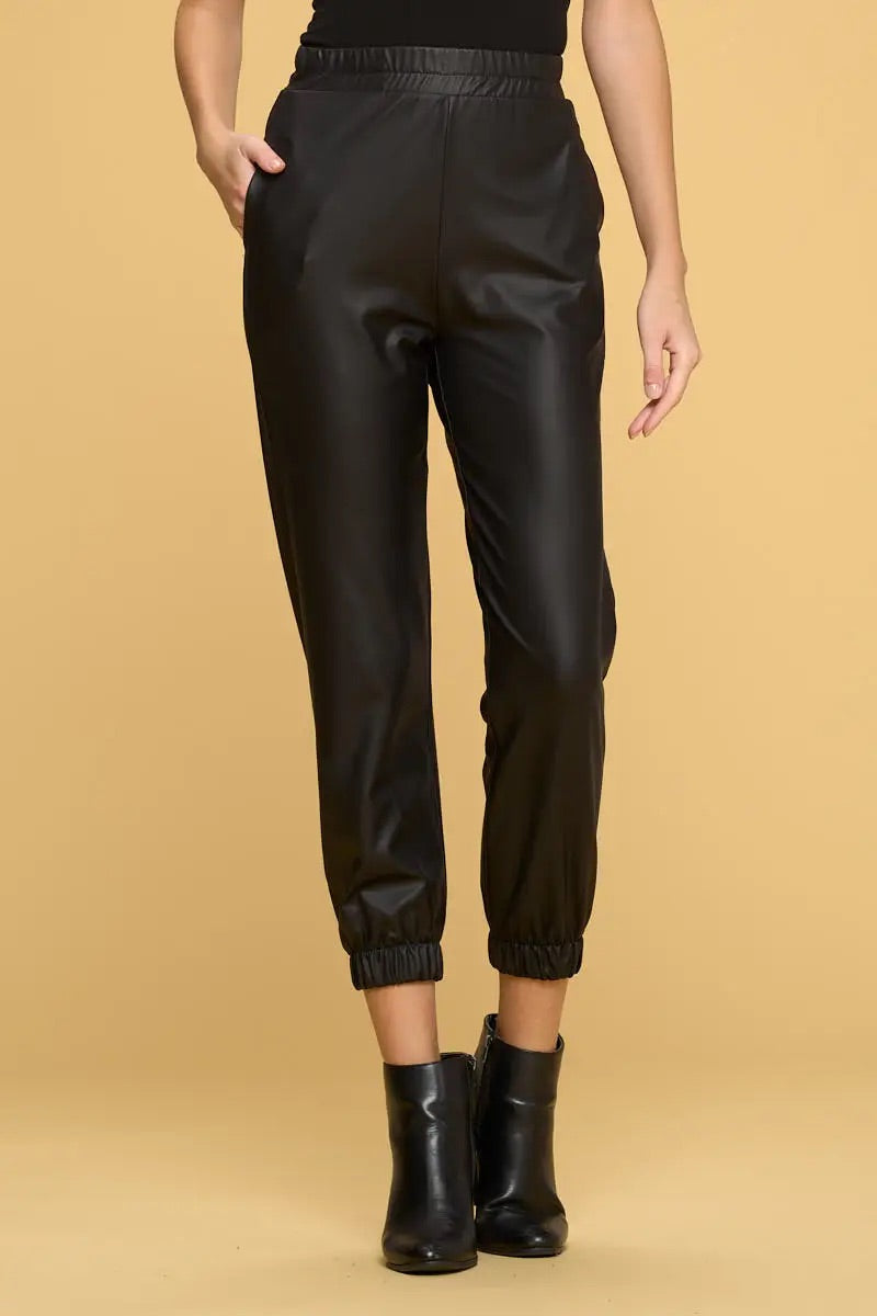 SEARCH Vegan~Leather Jogger