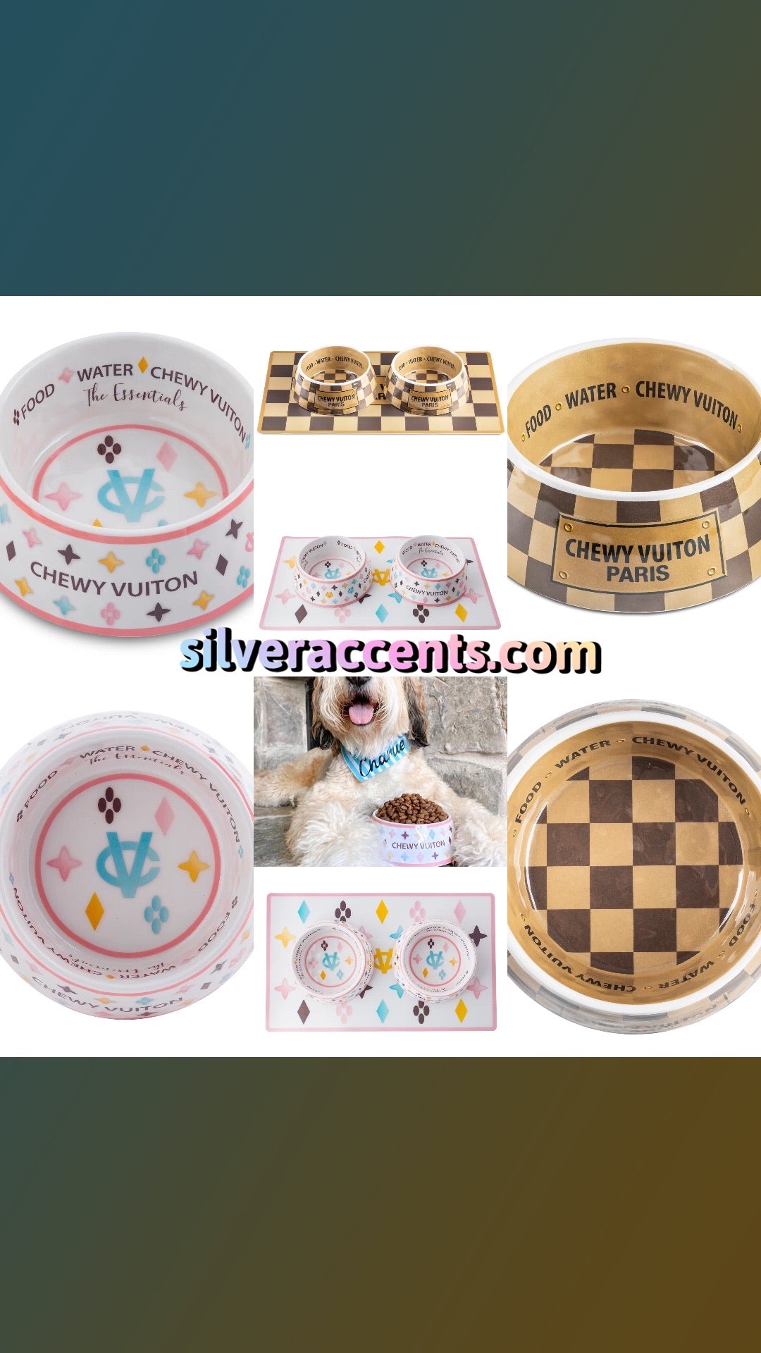HDD Logo CHEWY VUITON Dog Bowl