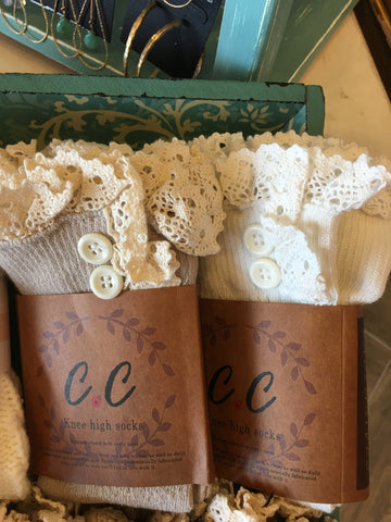 CC BUTLER Lace Trim Boot Socks