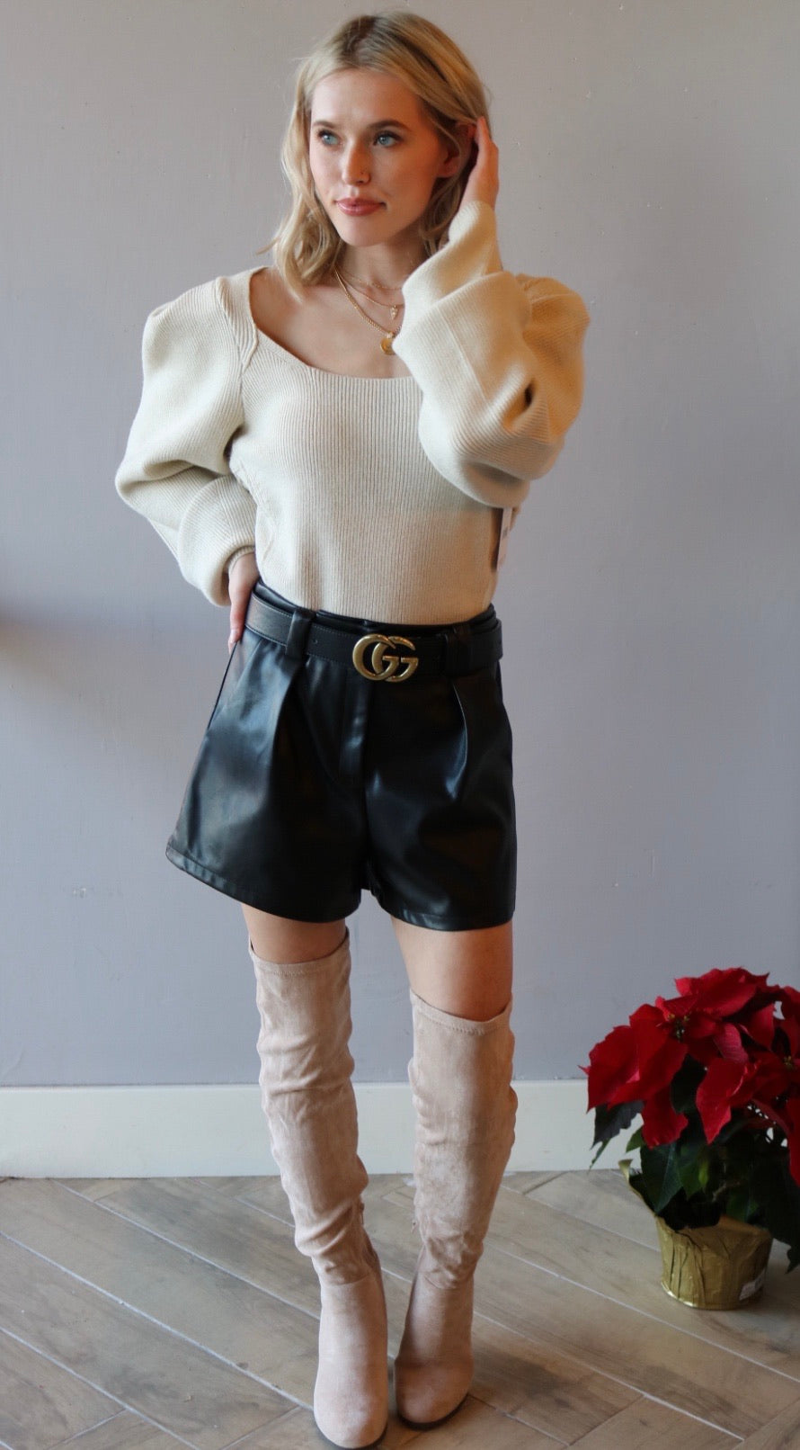 FREE PEOPLE Scoop Neck SAFFRON CutoutBack Sweater